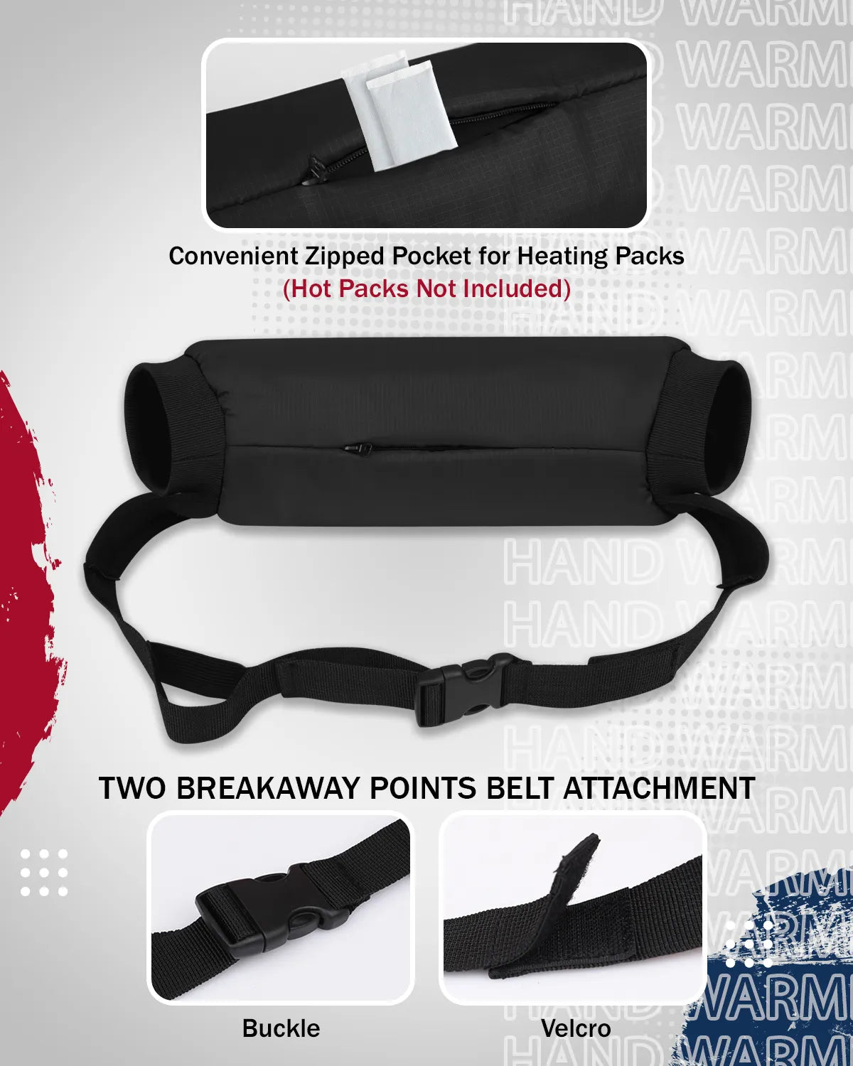 Exxact Sports Hand Warmer Mens & Boys Football Pouch - Elite Black