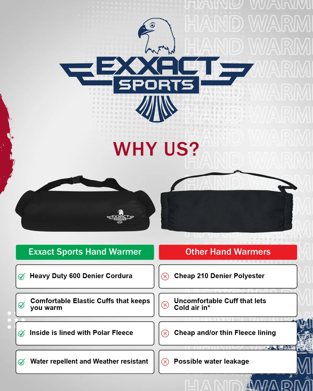 Exxact Sports Hand Warmer Mens & Boys Football Pouch - Elite Black