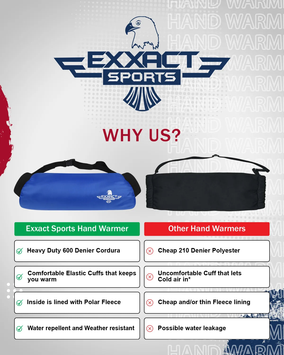 Exxact Sports Hand Warmer Mens & Boys Football Pouch - Elite Royal Blue