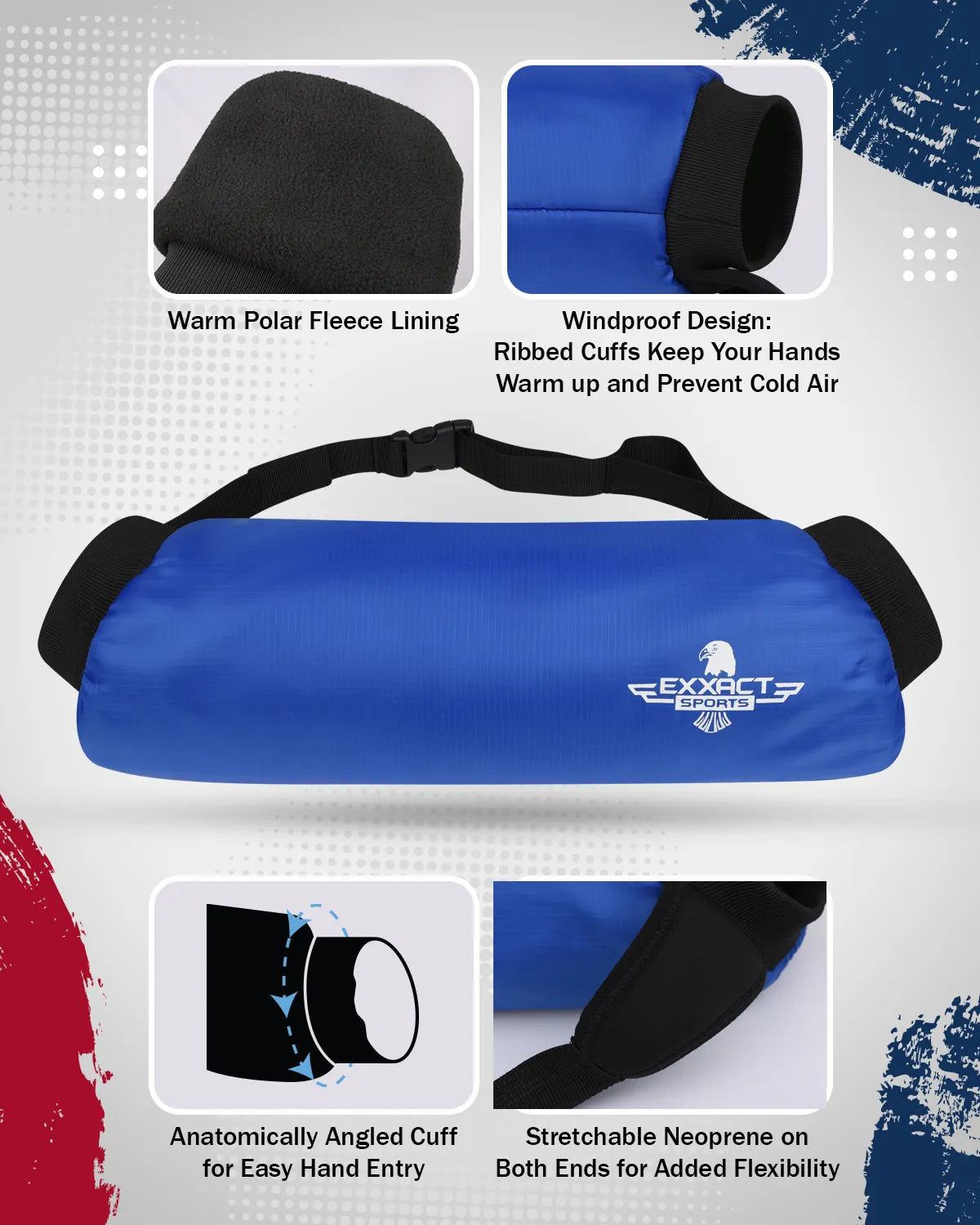 Exxact Sports Hand Warmer Mens & Boys Football Pouch - Elite Royal Blue - Adult