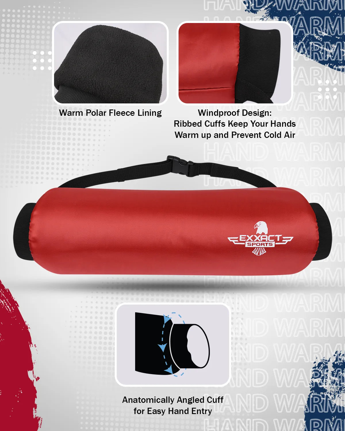 Exxact Sports Hand Warmer Mens & Boys Football Pouch - Red