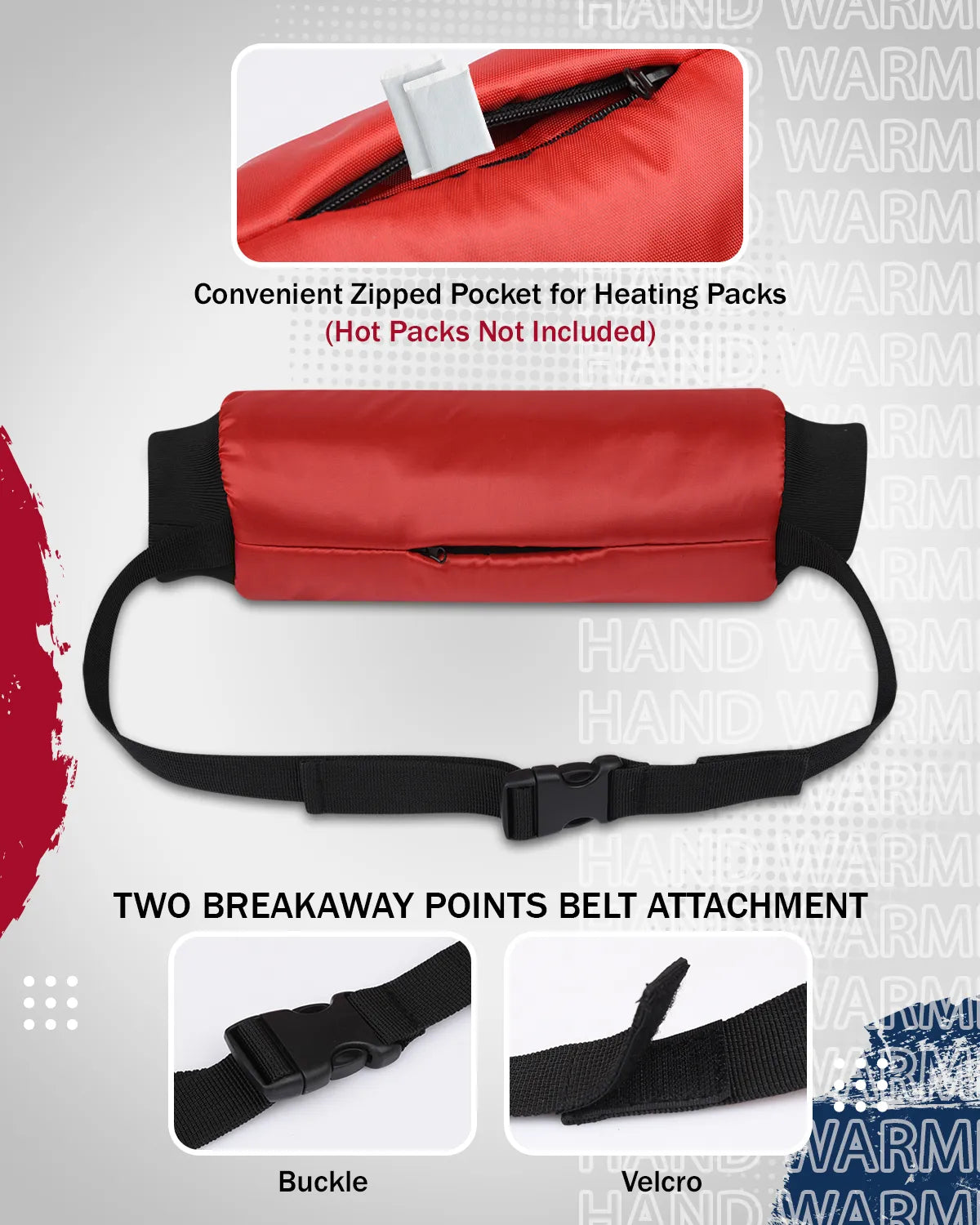 Exxact Sports Hand Warmer Mens & Boys Football Pouch - Red - Adult