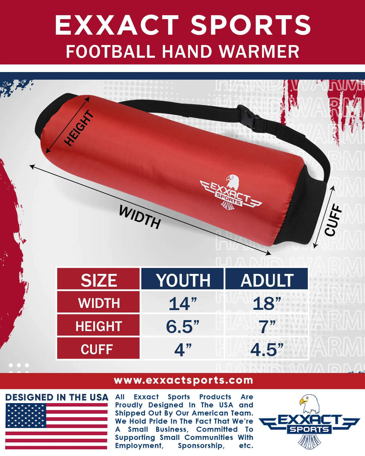 Exxact Sports Hand Warmer Mens & Boys Football Pouch - Red