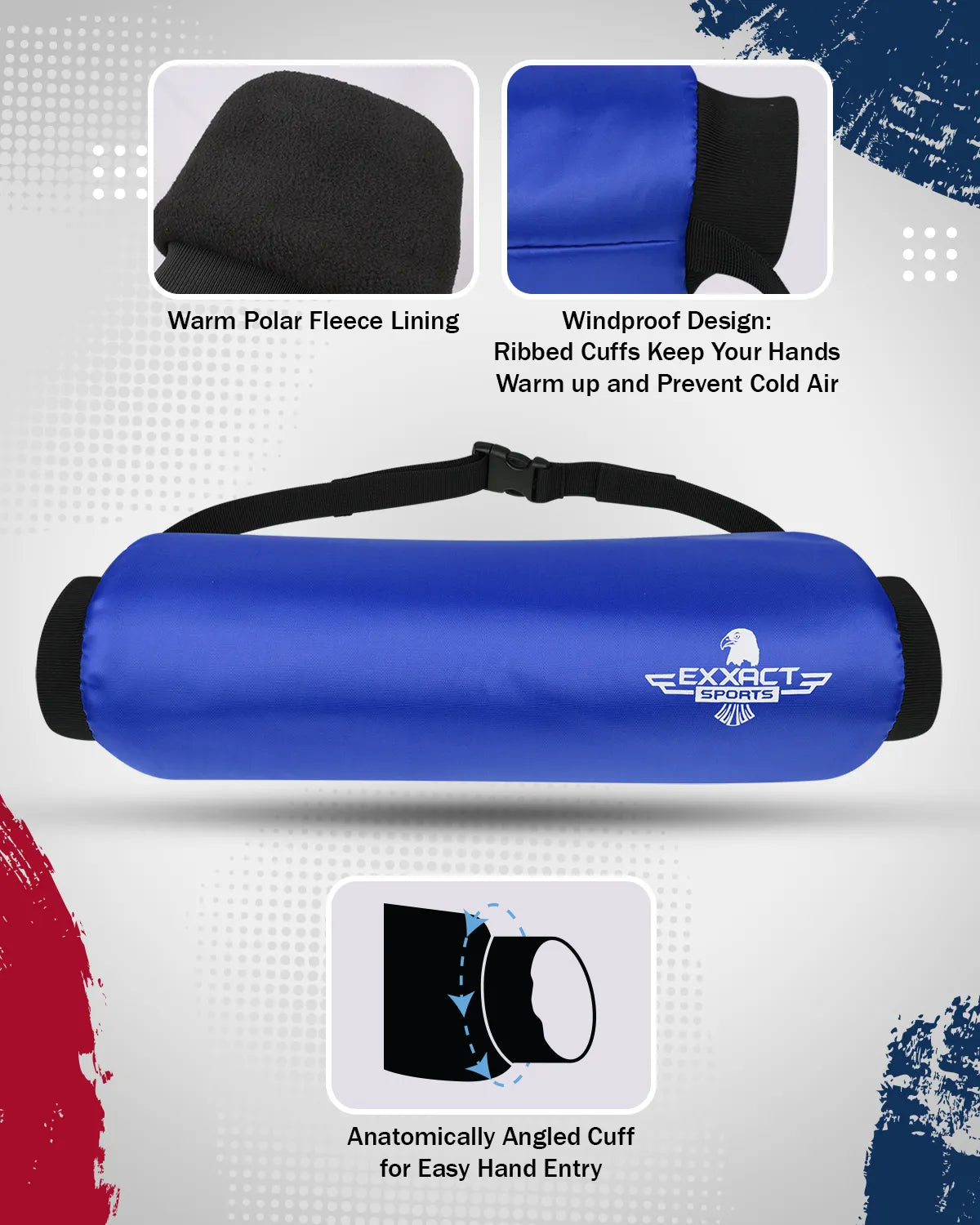Exxact Sports Hand Warmer Mens & Boys Football Pouch - Royal Blue - Adult