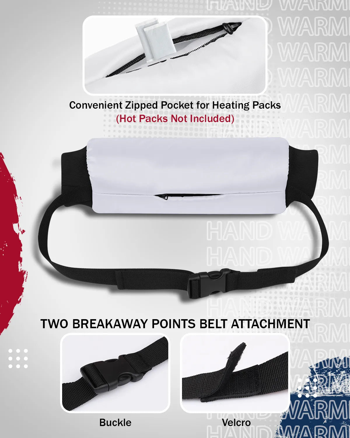 Exxact Sports Hand Warmer Mens & Boys Football Pouch - White