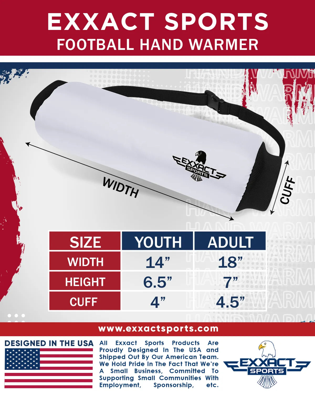 Exxact Sports Hand Warmer Mens & Boys Football Pouch - White