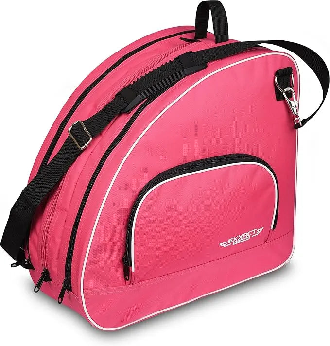 Exxact Sports Ice Skate Bag with Adjustable Shoulder Strap - Pink