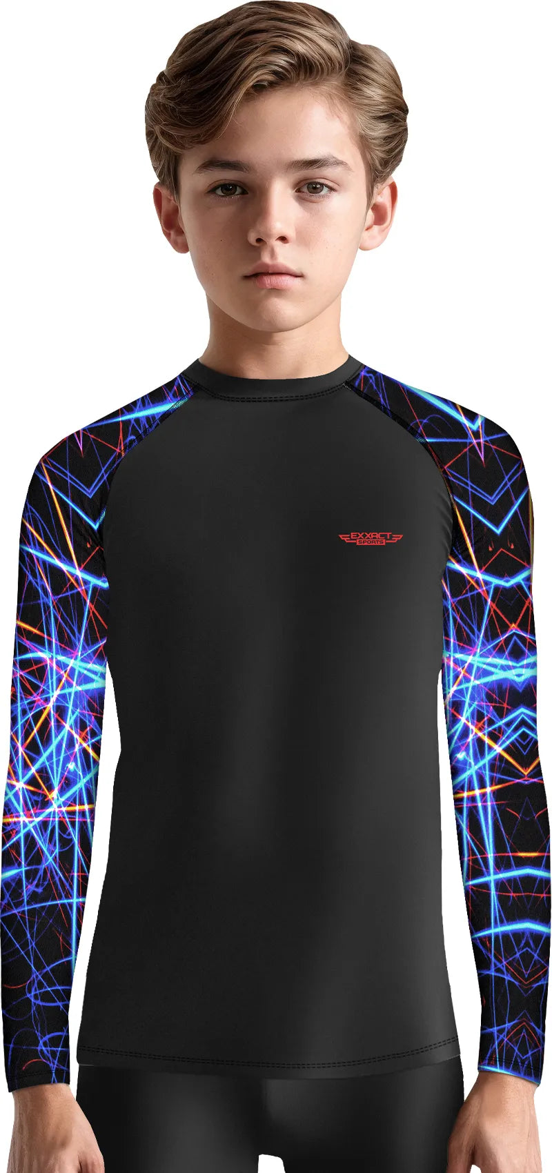 Exxact Sports Kids Bjj Rash Guard Long Sleeve - Lazer