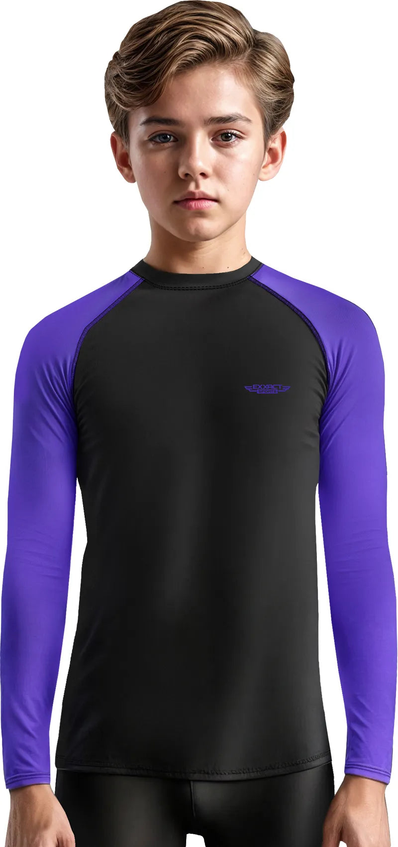 Exxact Sports Kids Bjj Rash Guard Long Sleeve - Purple