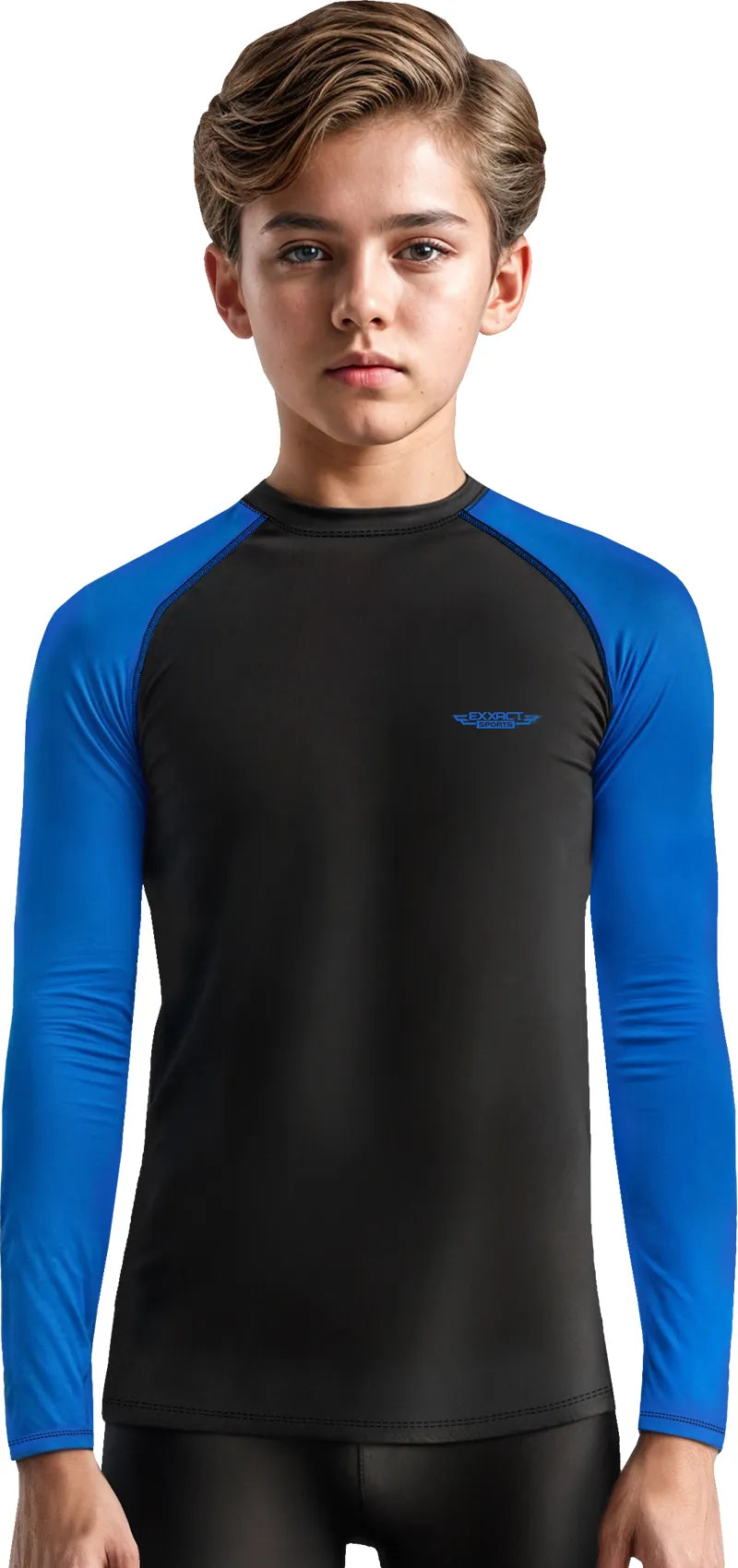 Exxact Sports Kids Bjj Rash Guard Long Sleeve - Royal Blue
