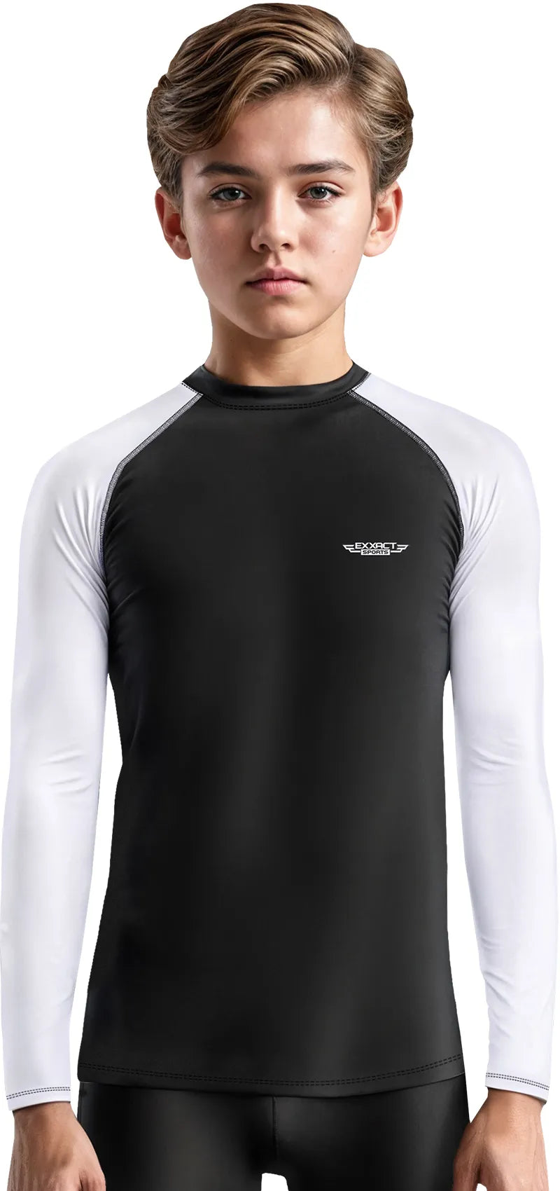 Exxact Sports Kids Bjj Rash Guard Long Sleeve - White
