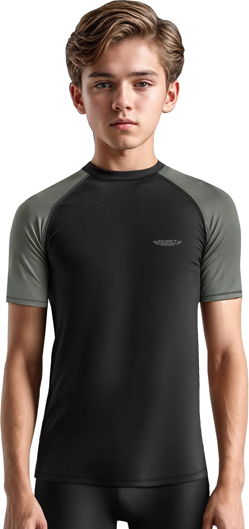 Exxact Sports Kids Bjj Rash Guard Short Sleeve - Gray
