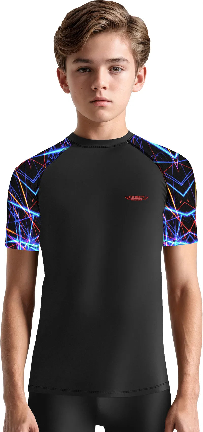 Exxact Sports Kids Bjj Rash Guard Short Sleeve - Lazer