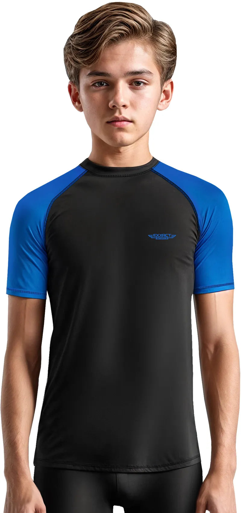 Exxact Sports Kids Bjj Rash Guard Short Sleeve - Royal Blue