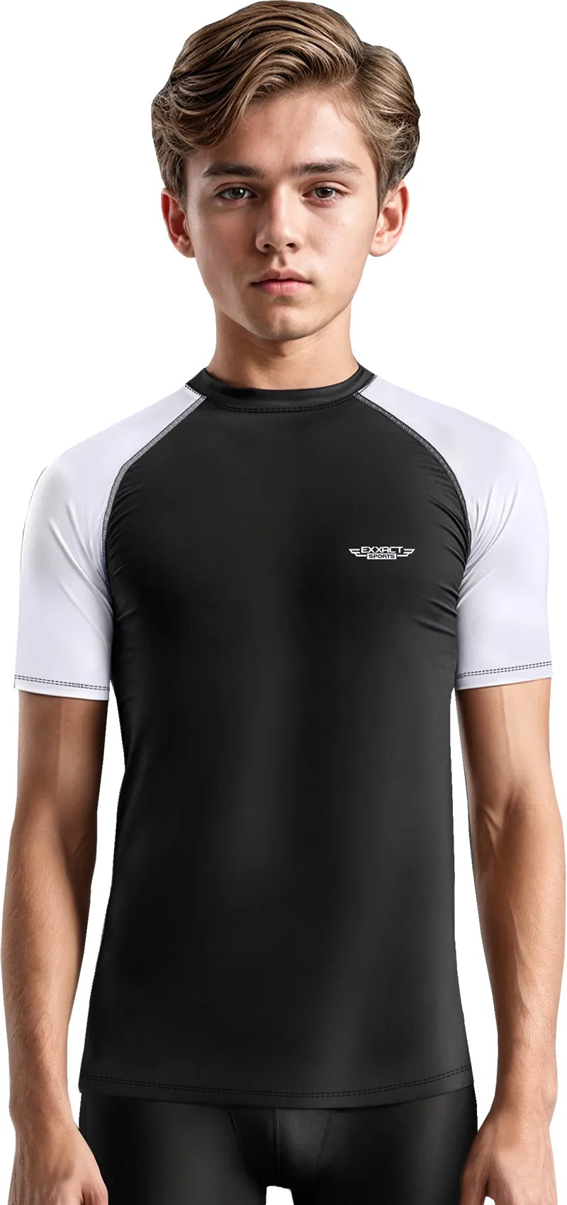 Exxact Sports Kids Bjj Rash Guard Short Sleeve - White
