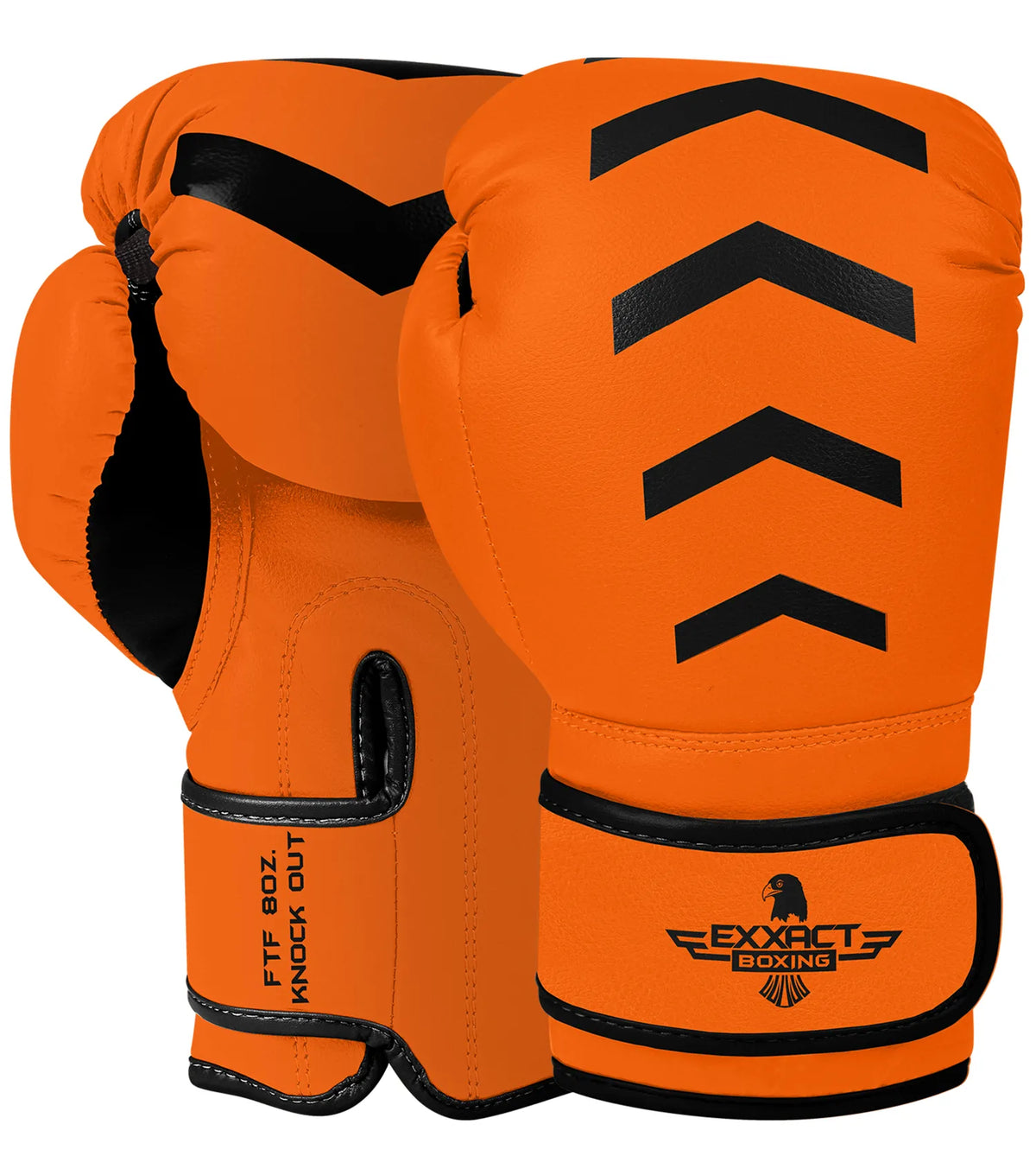 Exxact Sports Kids Knockout Boxing Gloves with Padded Protection - Orange Black