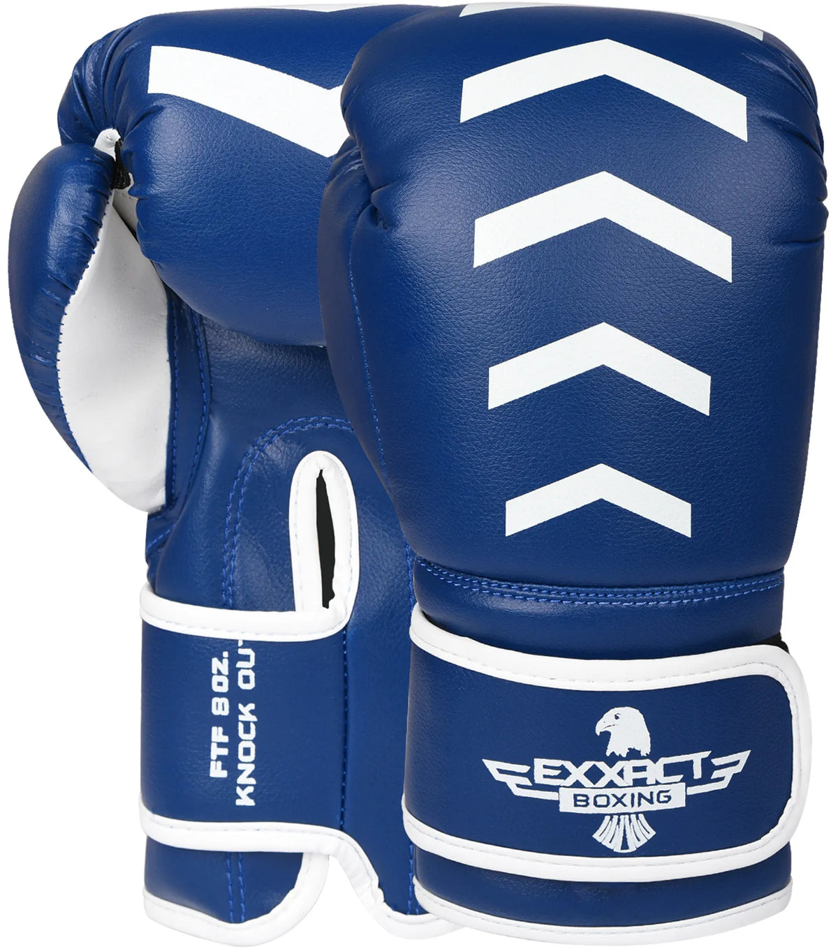 Exxact Sports Kids Knockout Boxing Gloves with Padded Protection - Royal Blue White - 4oz