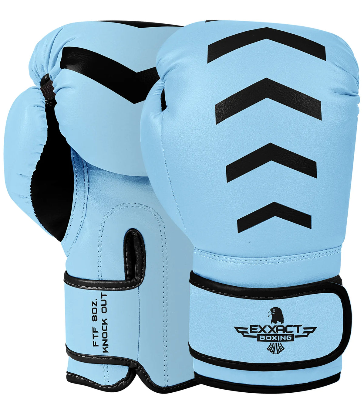 Exxact Sports Kids Knockout Boxing Gloves with Padded Protection - Baby Blue Balck