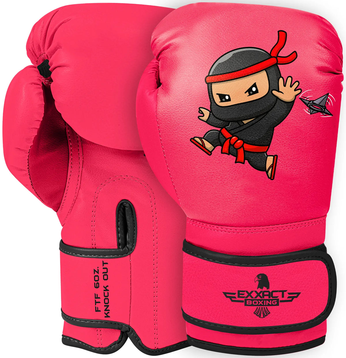 Exxact Sports Kids Printed Knockout Boxing Gloves with Padded Protection - Ninja