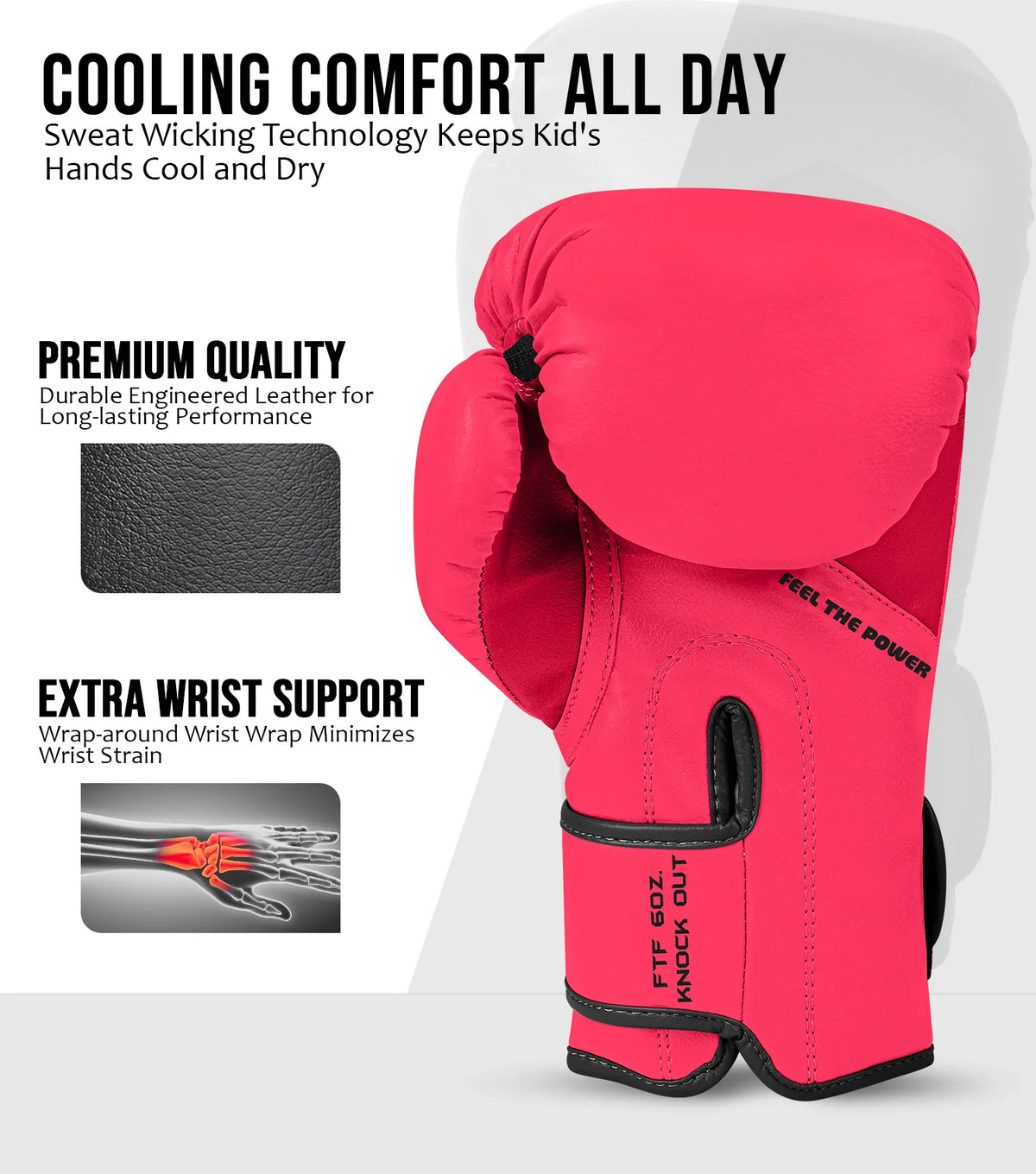 Exxact Sports Kids Printed Knockout Boxing Gloves with Padded Protection - Ninja