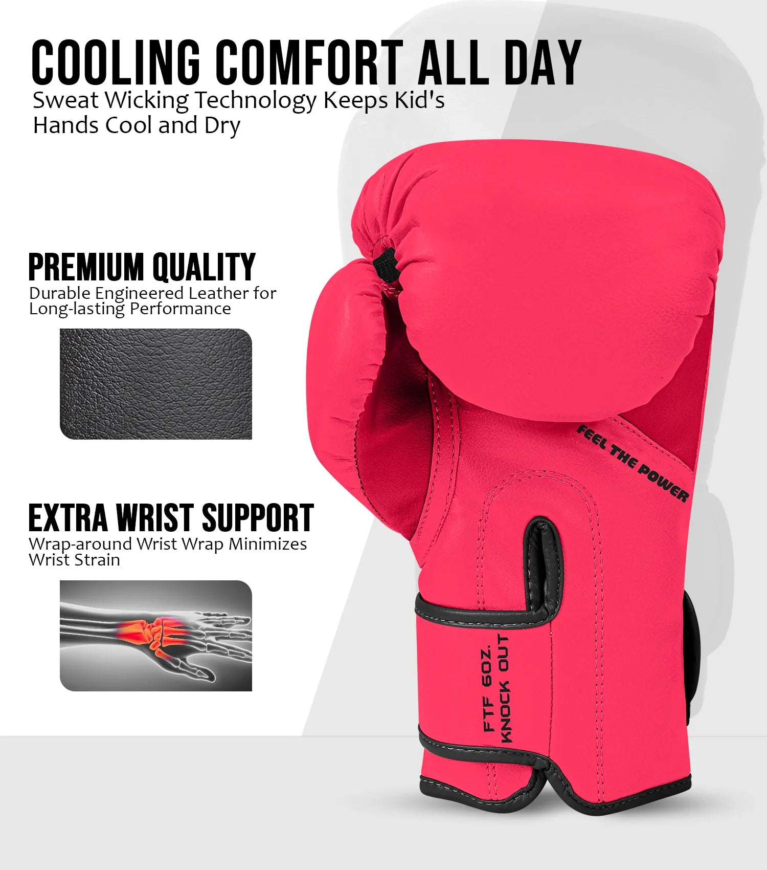 Exxact Sports Kids Printed Knockout Boxing Gloves with Padded Protection - Ninja