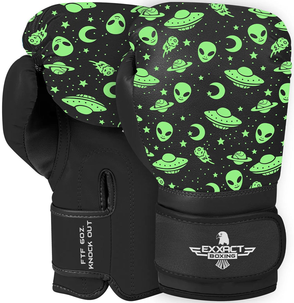 Exxact Sports Kids Printed Knockout Boxing Gloves with Padded Protection - Alien