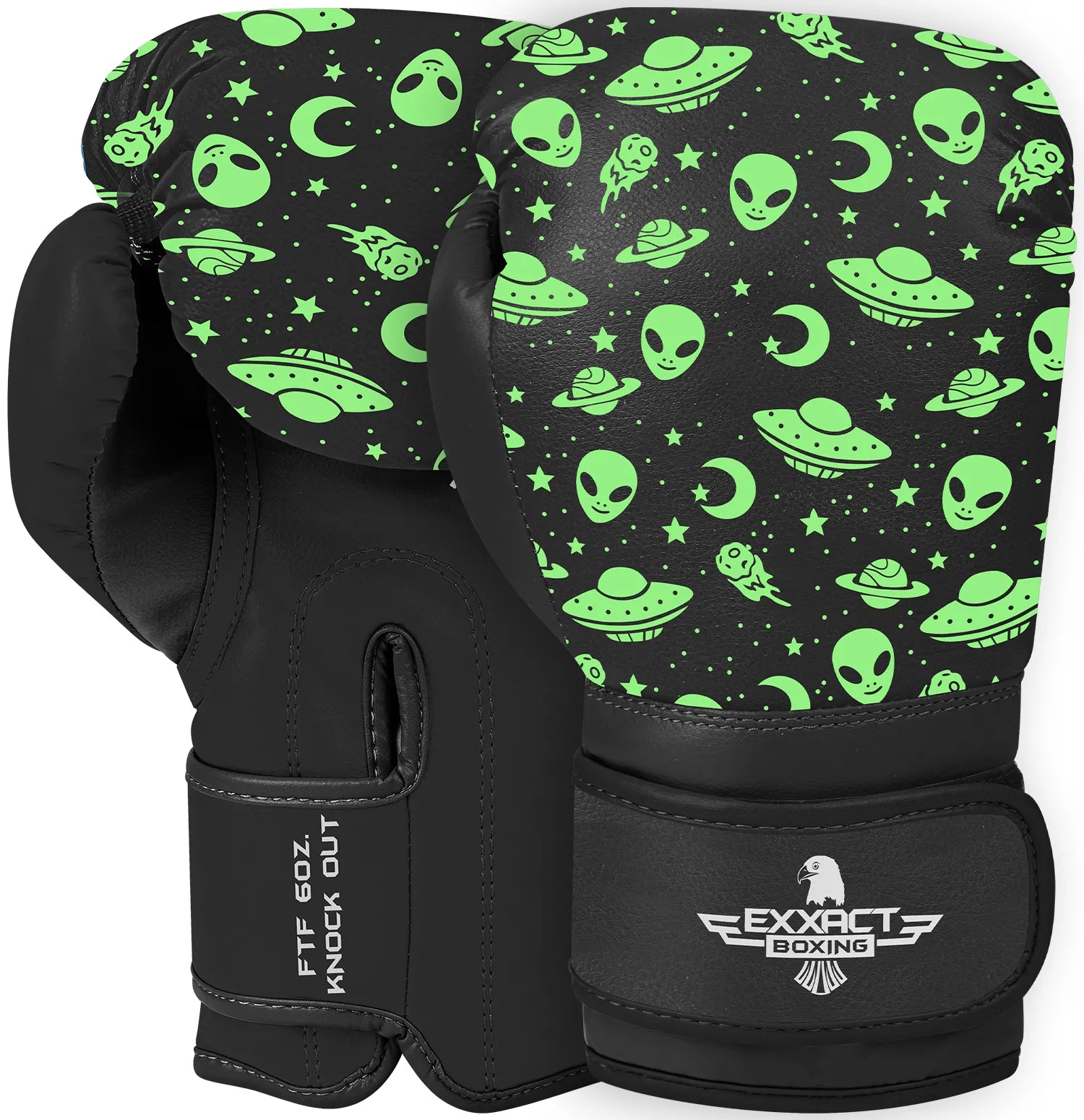 Exxact Sports Kids Printed Knockout Boxing Gloves with Padded Protection - Alien