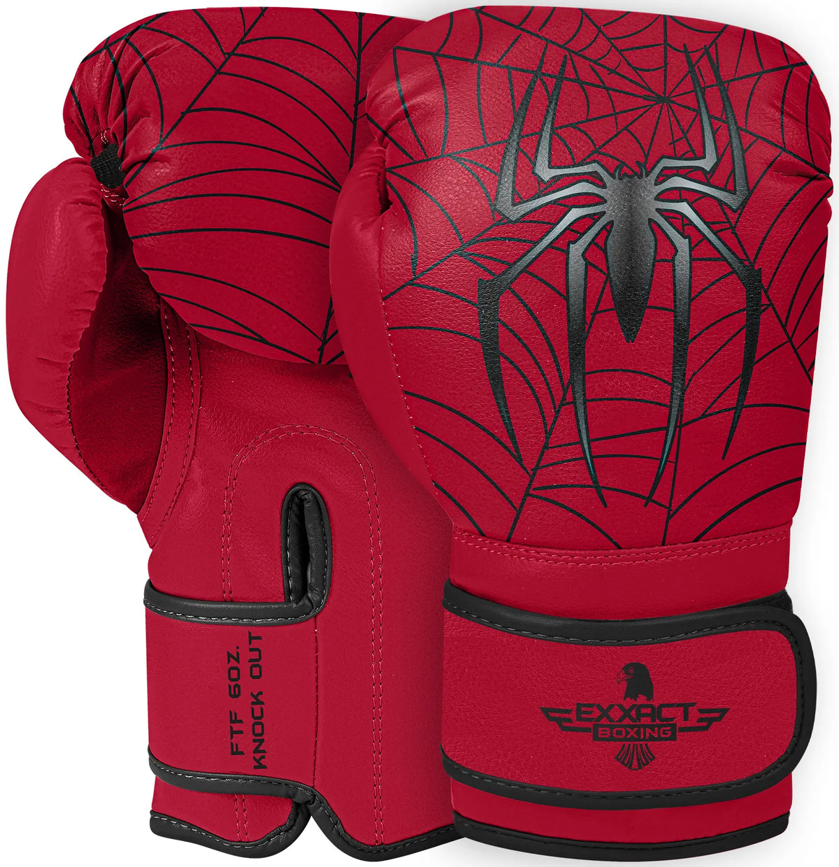 Exxact Sports Kids Printed Knockout Boxing Gloves with Padded Protection - Spider