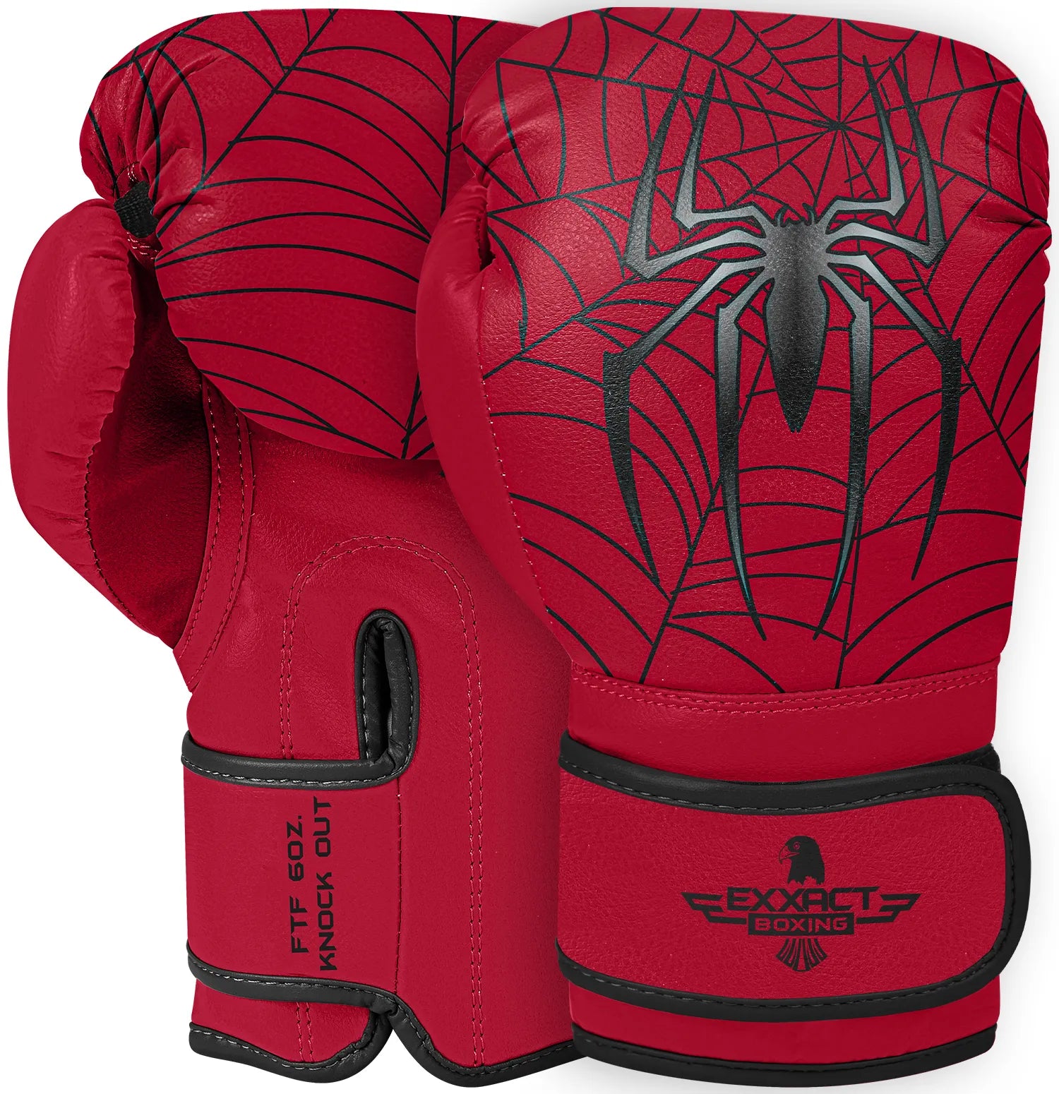 Exxact Sports Kids Printed Knockout Boxing Gloves with Padded Protection - Spider