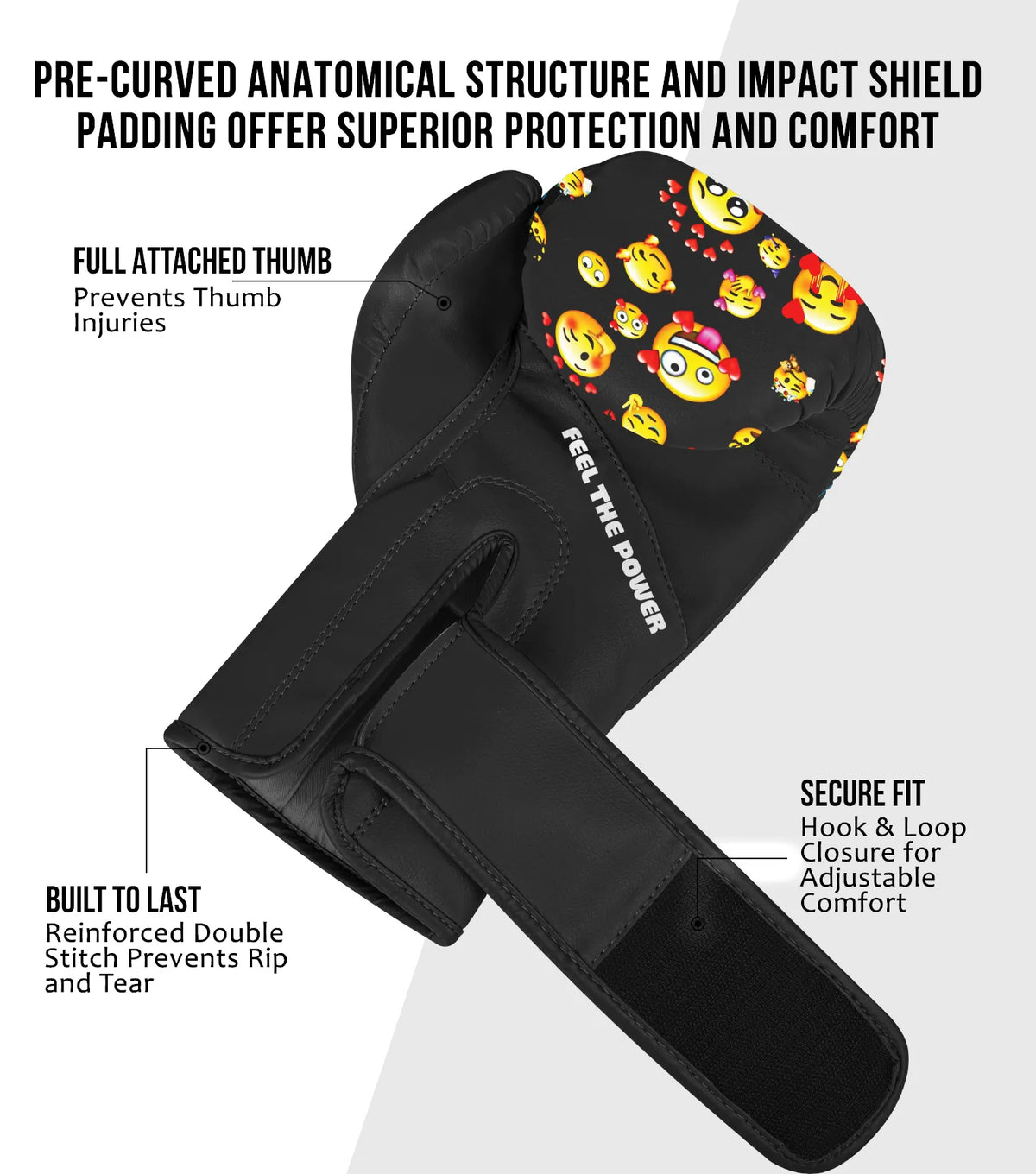 Exxact Sports Kids Printed Knockout Boxing Gloves with Padded Protection - Smiley