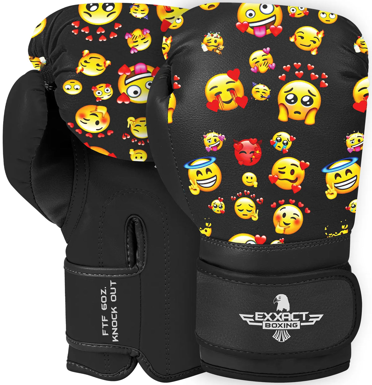 Exxact Sports Kids Printed Knockout Boxing Gloves with Padded Protection - Smiley
