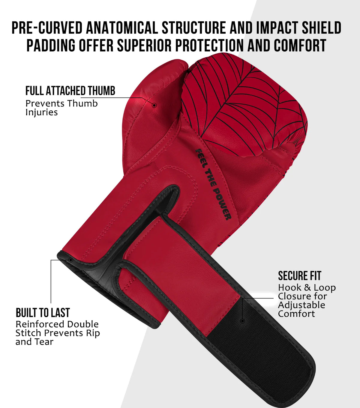 Exxact Sports Kids Printed Knockout Boxing Gloves with Padded Protection - Spider