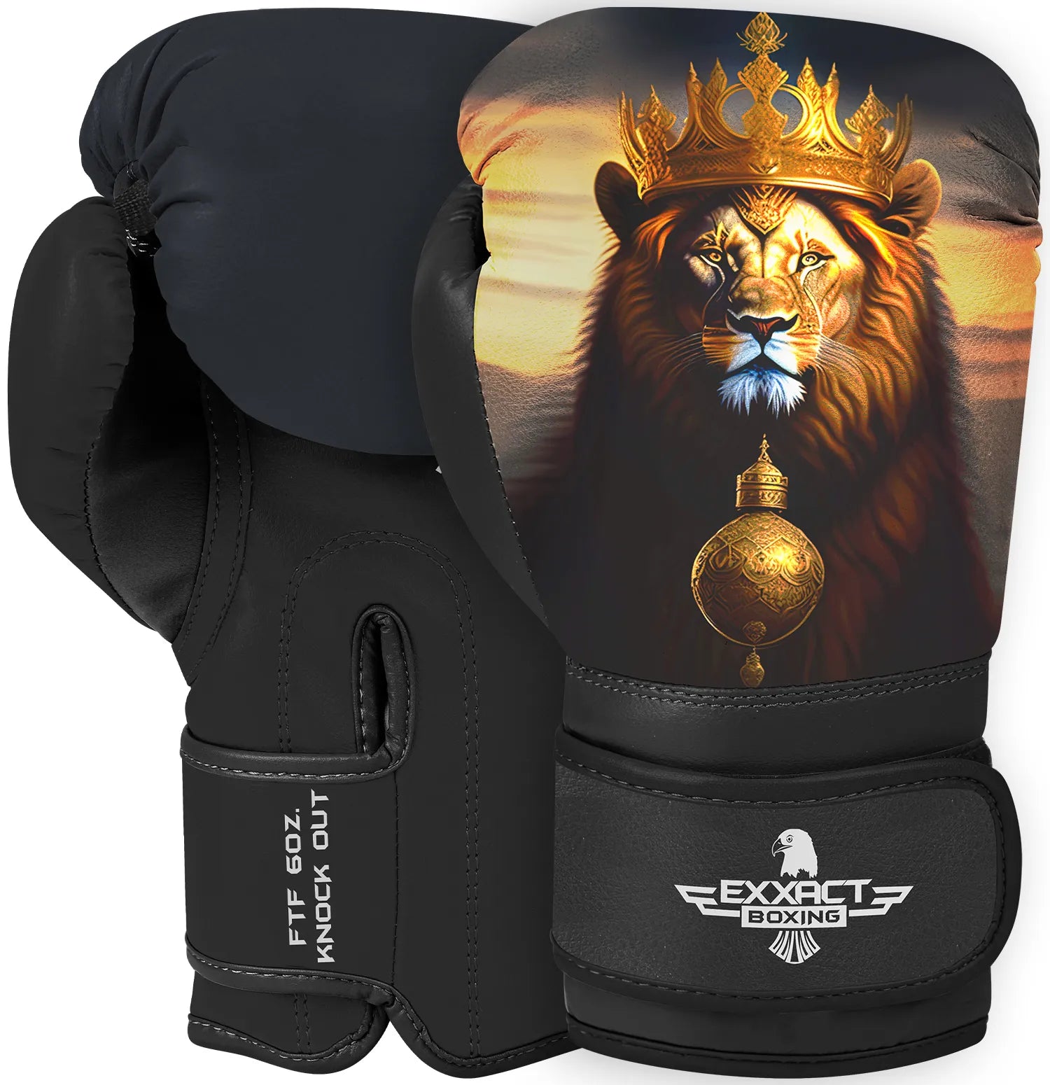 Exxact Sports Kids Printed Knockout Boxing Gloves with Padded Protection - Lion