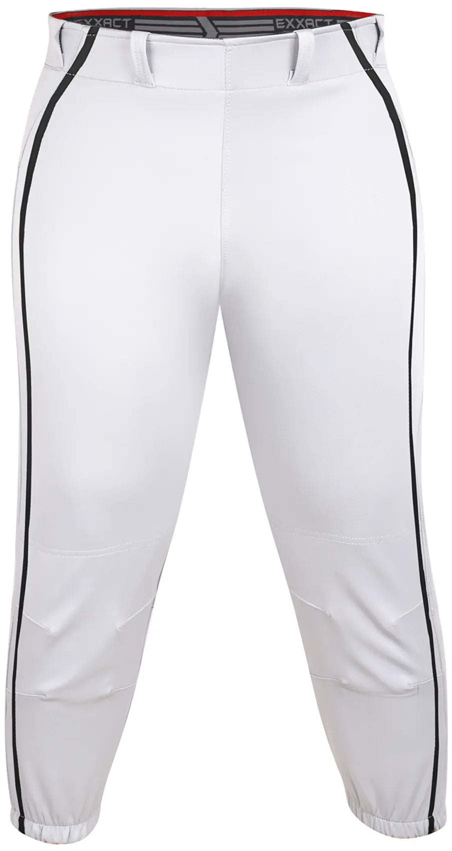 Exxact Sports Knicker Yoga Style Softball Pants for Girls - White Black