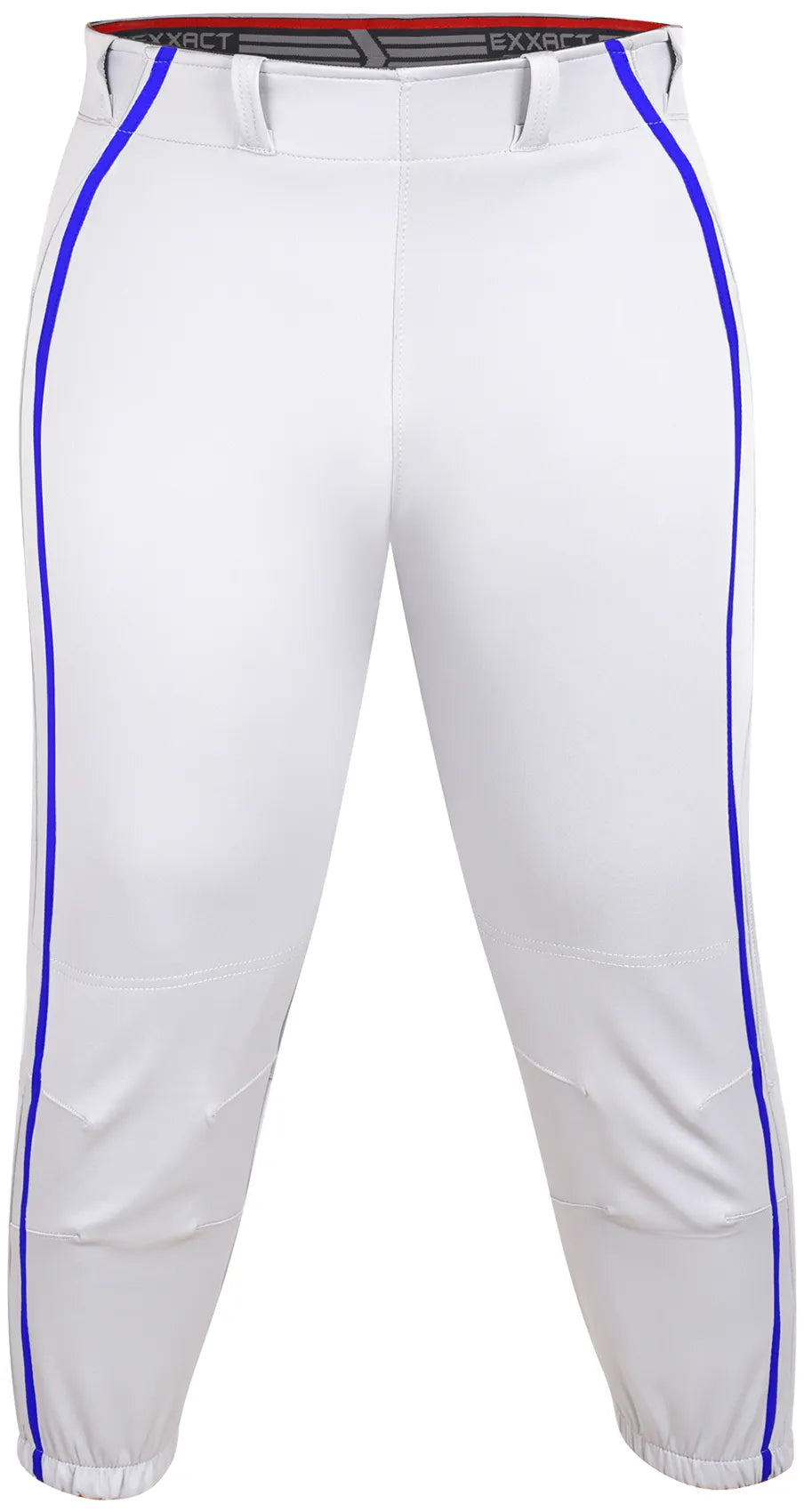 Exxact Sports Knicker Yoga Style Softball Pants for Girls - White Royal Blue