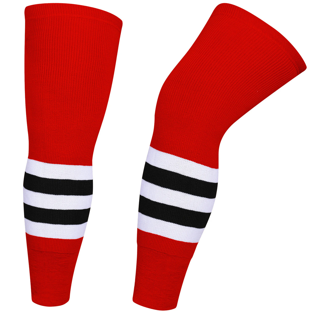 Exxact Sports Knit Men & Women Hockey Socks - Red White Black