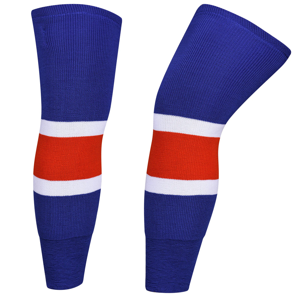 Exxact Sports Knit Men & Women Hockey Socks - Royal Blue White Red