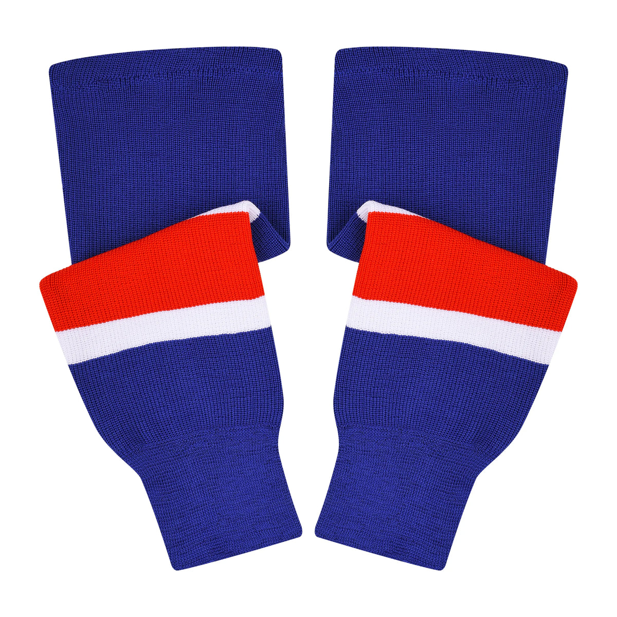 Exxact Sports Knit Men & Women Hockey Socks - Royal Blue White Red