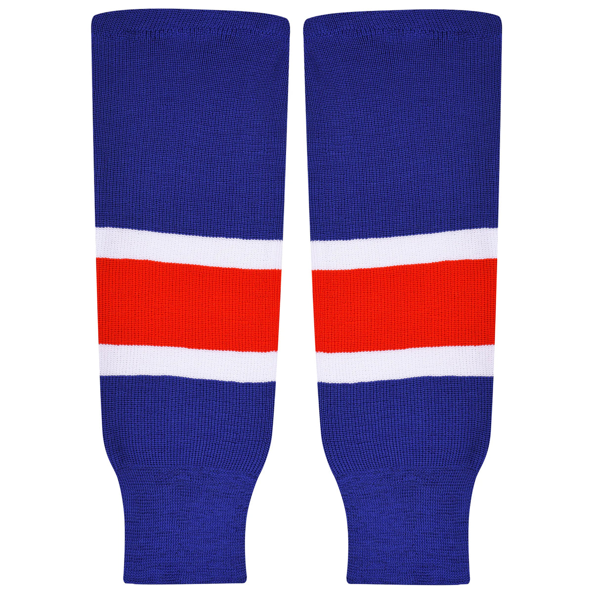 Exxact Sports Knit Men & Women Hockey Socks - Royal Blue White Red