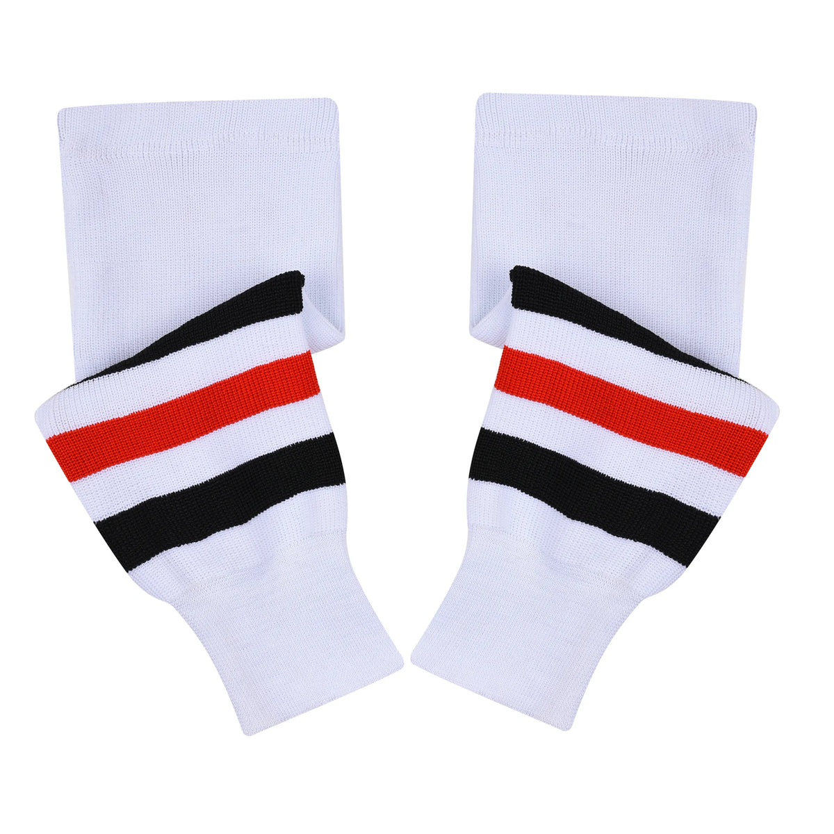 Exxact Sports Knit Men & Women Hockey Socks - White Black Red