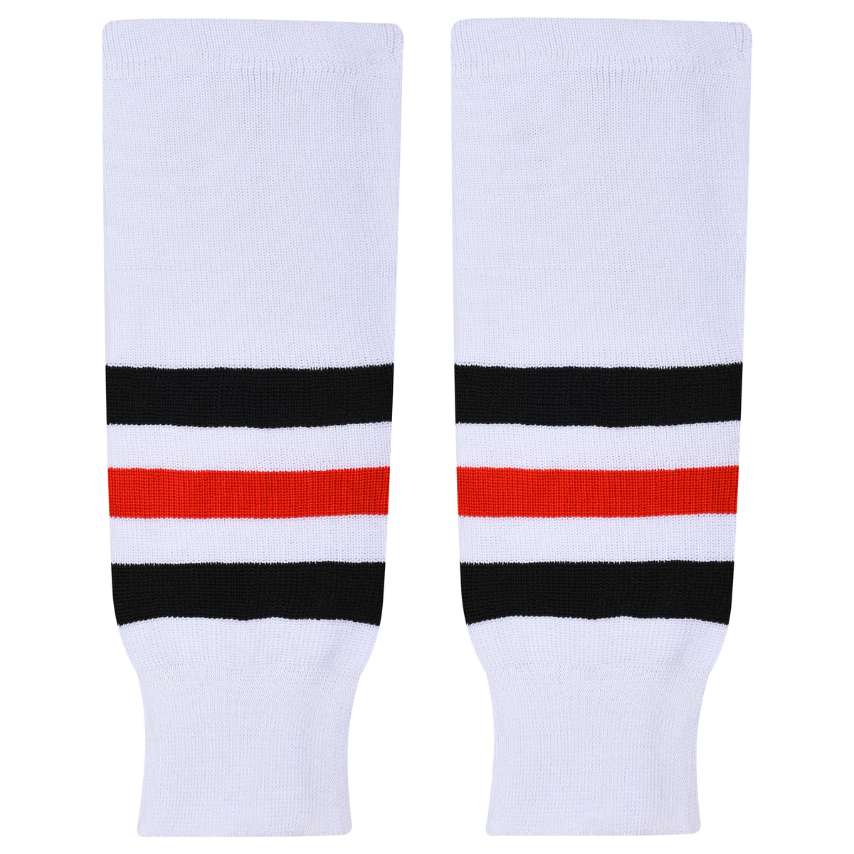 Exxact Sports Knit Men & Women Hockey Socks - White Black Red