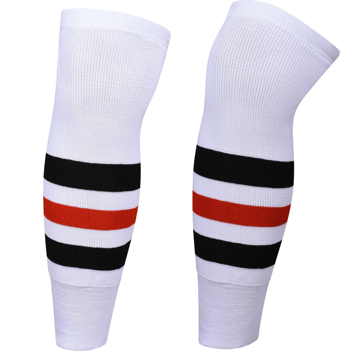 Exxact Sports Knit Men & Women Hockey Socks - White Black Red