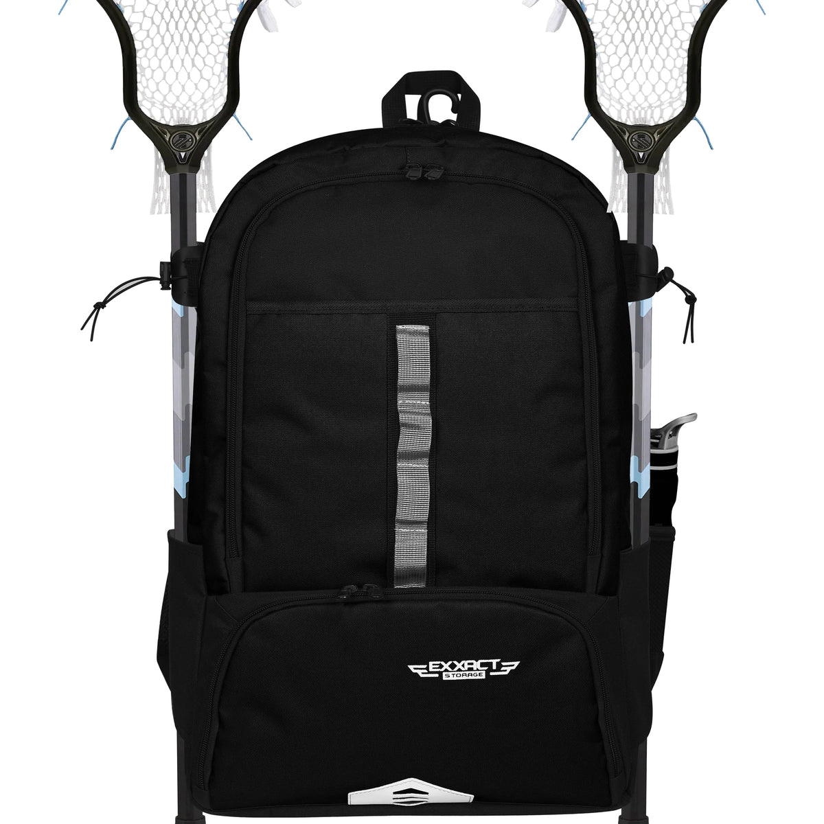 Exxact Sports Lacrosse Bag with Two Stick Holders and Cleats Compartment - Black