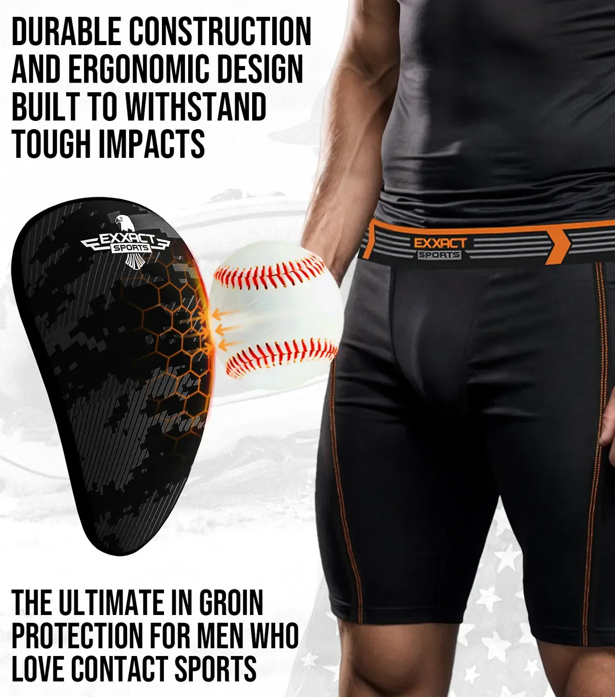 Exxact Sports Lightweight Athletic Cup for Men & Boys with Soft Rim Comfort - Black Camo
