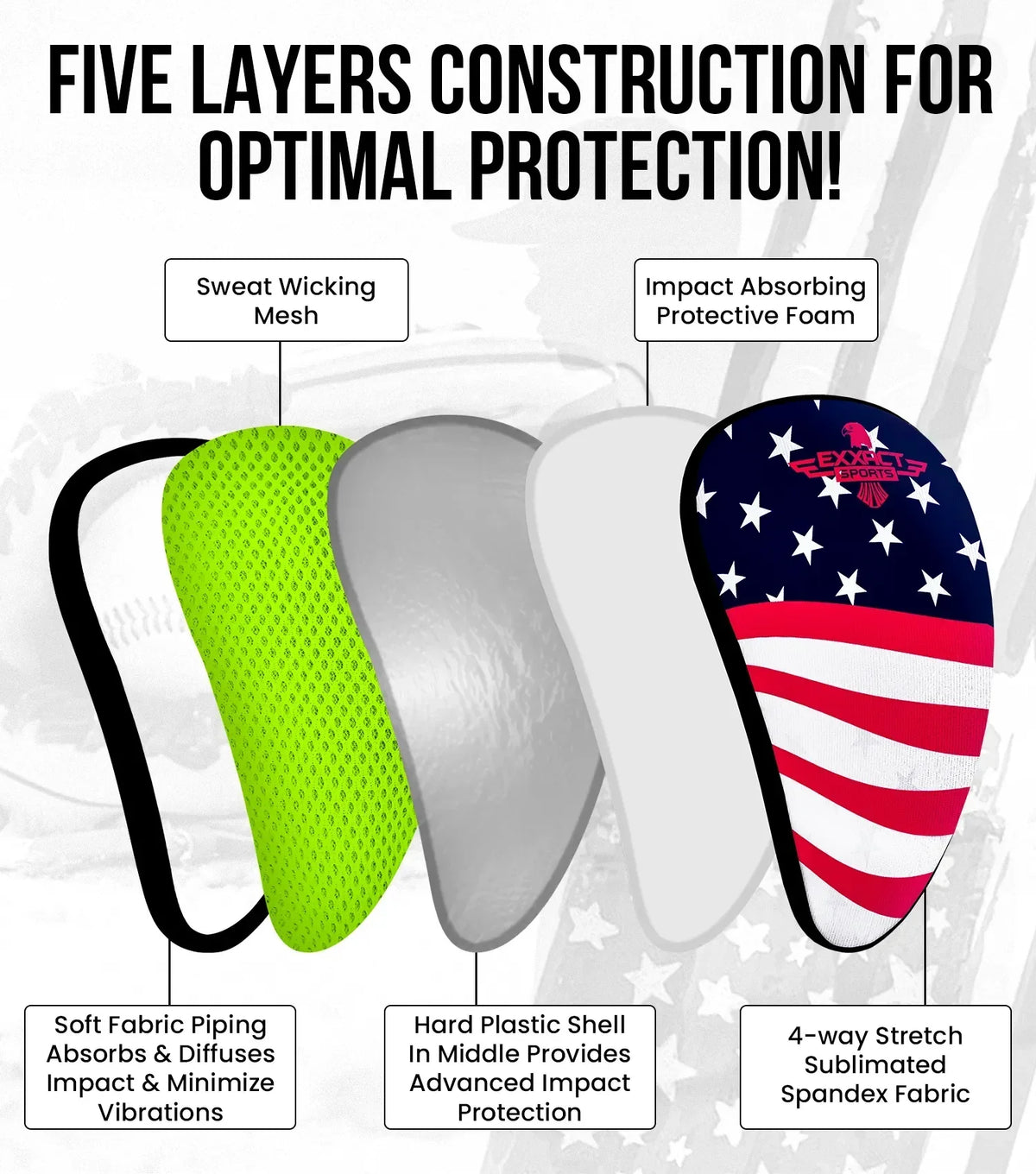 Exxact Sports Lightweight Athletic Cup for Men & Boys with Soft Rim Comfort - Usa Flag