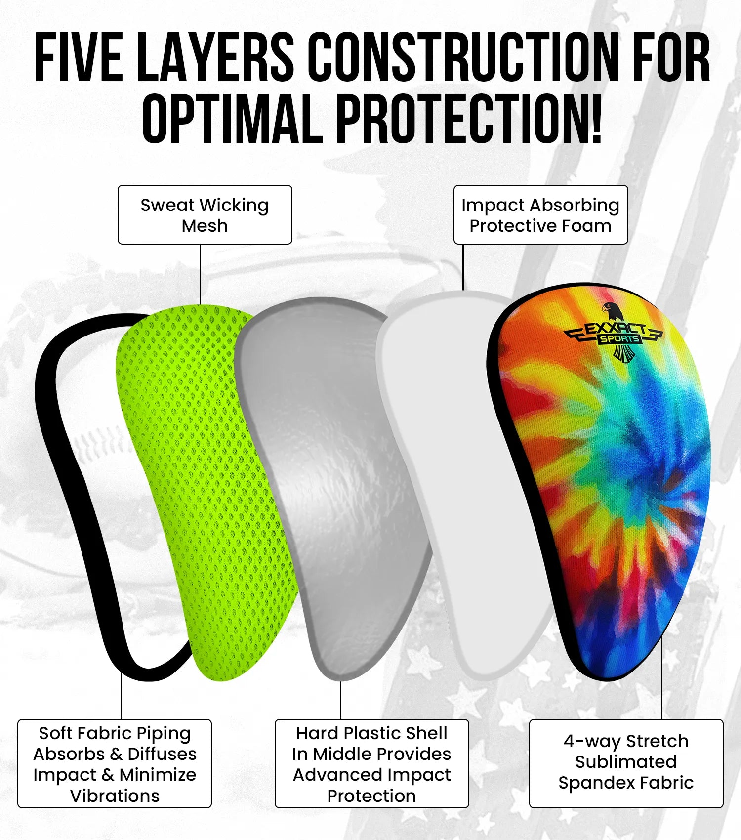 Exxact Sports Lightweight Athletic Cup for Men & Boys with Soft Rim Comfort - Rainbow
