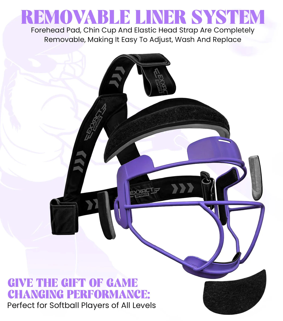 Exxact Sports Lightweight Softball Face Mask Protective Fielders - Purple