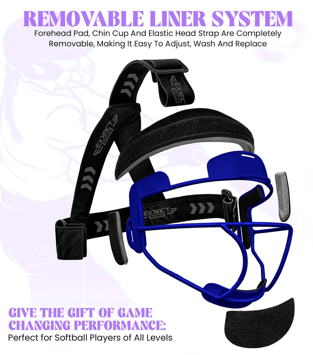 Exxact Sports Lightweight Softball Face Mask Protective Fielders - Royal Blue