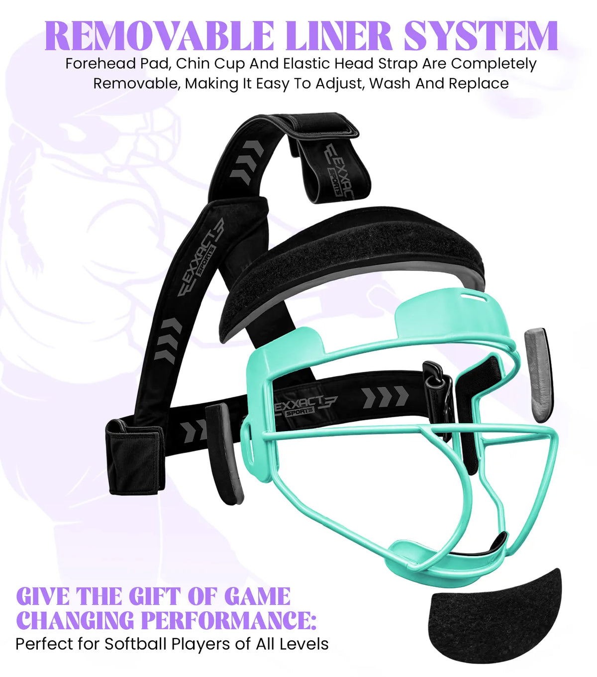 Exxact Sports Lightweight Softball Face Mask Protective Fielders - Aqua Teal