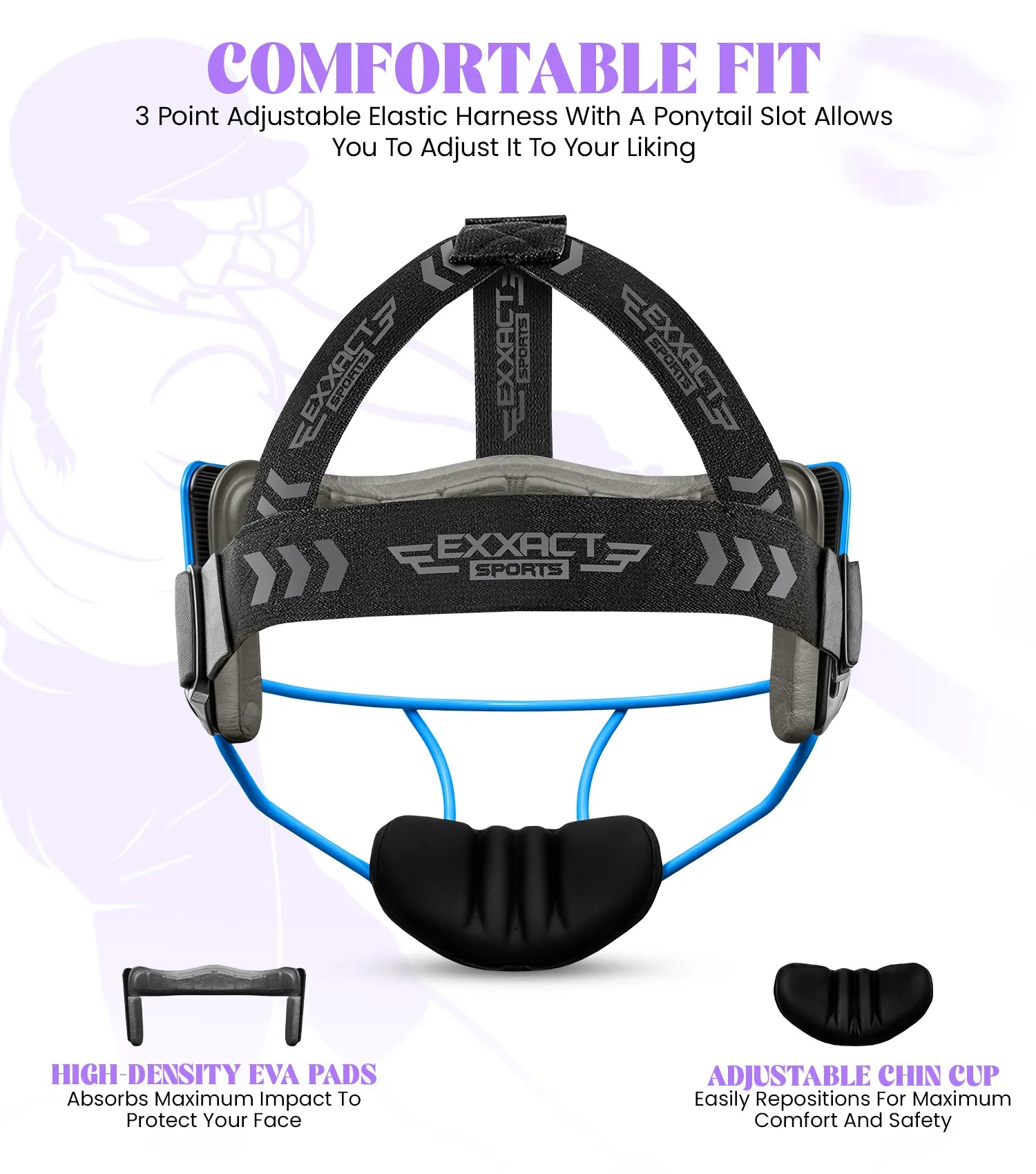 Exxact Sports Lightweight Softball Face Mask Protective Fielders - Sea Foam